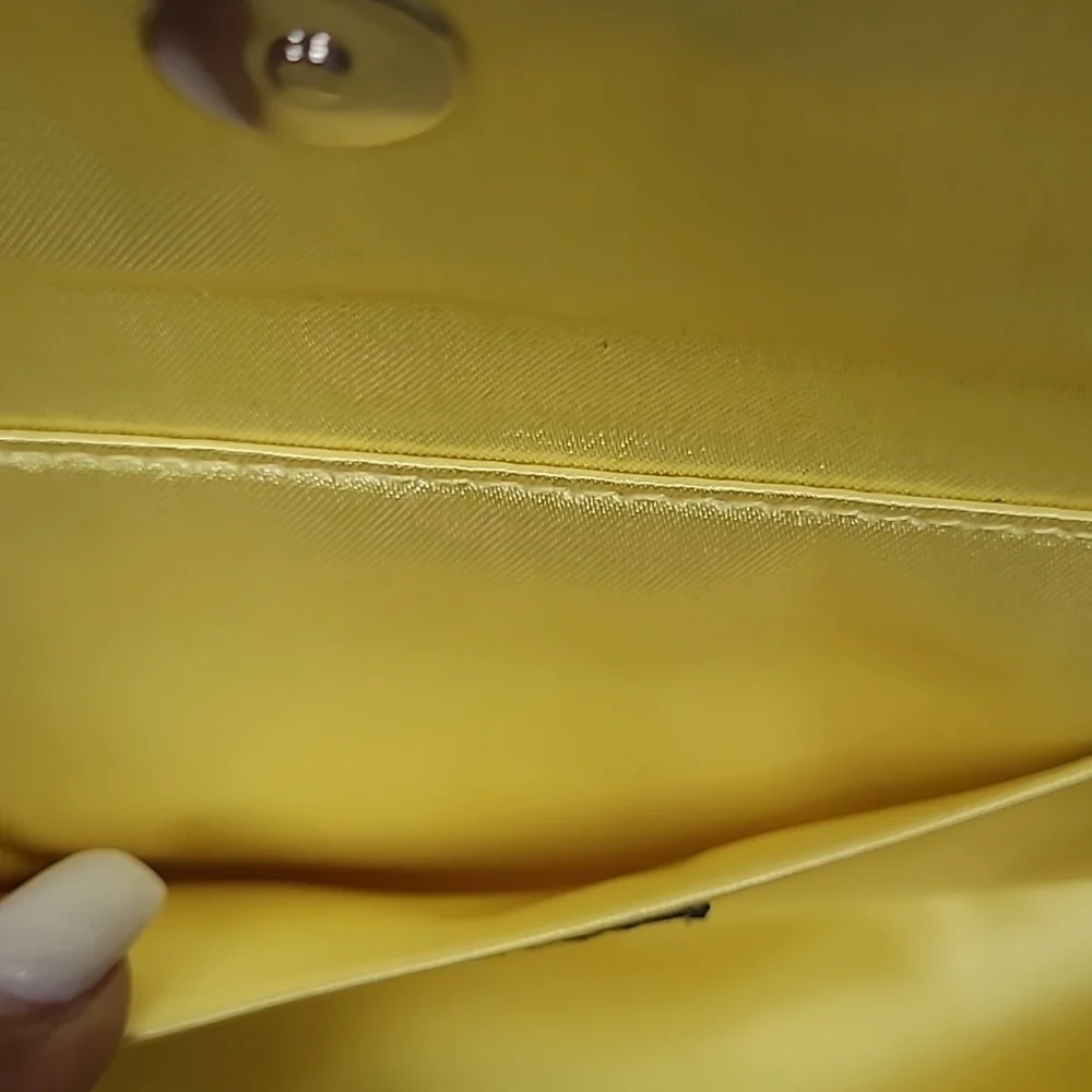 Neiman Marcus Yellow Satin Clutch - Picture 8 of 9